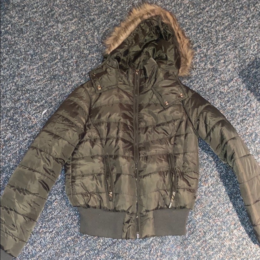 Army green puffer jacket